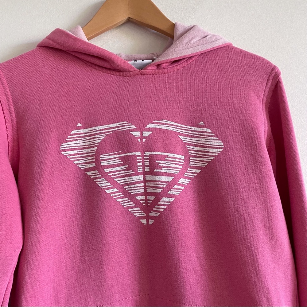 vintage y2k pink hoodie roxy jumper 2000s surf sweater. - Picture 5 of 7